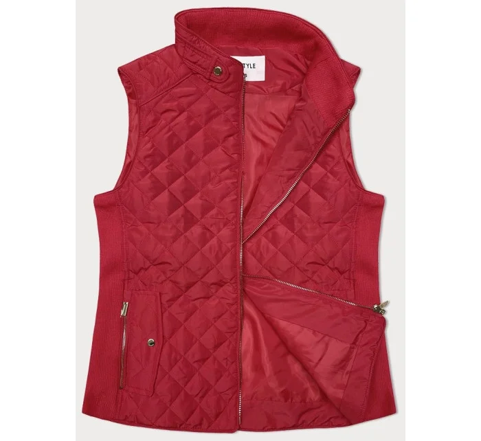 Dámska červená vesta s elastickými vložkami J Style (11Z8152)