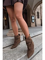 kotníkové boty typu na podpatku Khaki model 22360448 - Boto kotníkové boty typu na podpatku Khaki model 22360448 - Boto