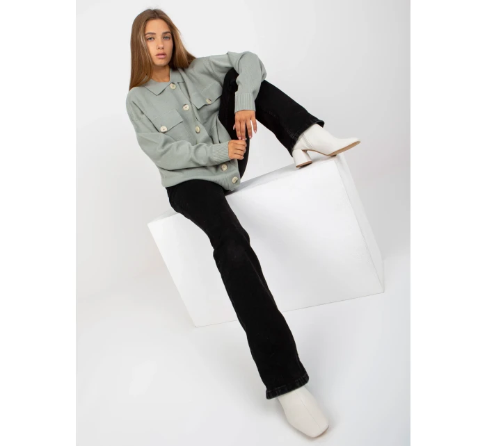 Dámsky sveter D90039W90818A3 svetlo zelený