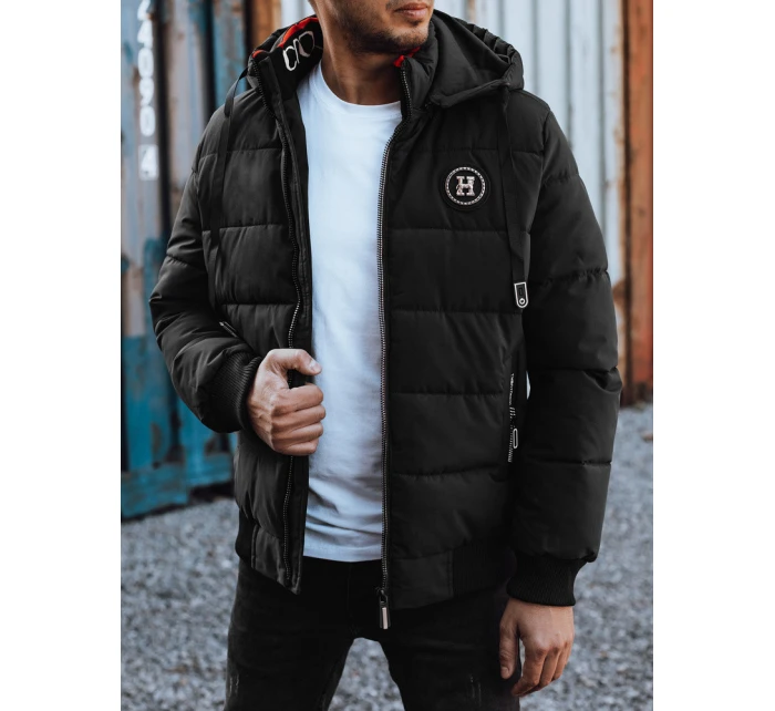 Pánská prošívaná zimní bunda s kapucí černá Dstreet model 21981098 - FashionStreet