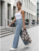 Dámske široké džínsy modré FashionStreet UY2907