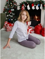 Pyžamo model 21310273 3/4 3XL Z25/26 dámské rozepínací - Luna