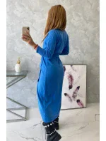 Sweter długi kardigan wiązany w talii jeansowy Sweter długi kardigan wiązany w talii jeansowy