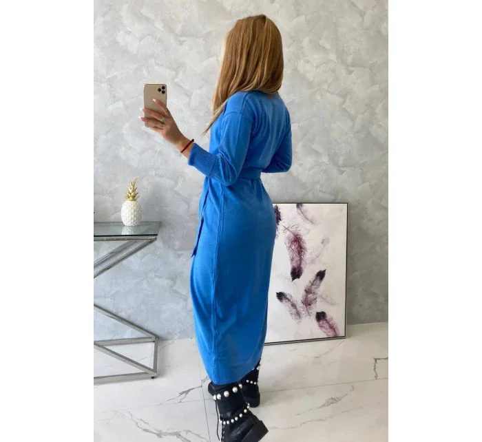 Sweter długi kardigan wiązany w talii jeansowy Sweter długi kardigan wiązany w talii jeansowy