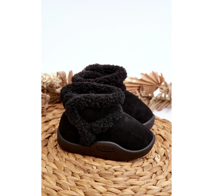 Dětské sněhule na suchý zip černé model 21645714 - Boto