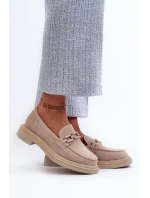 Semišové dámské mokasíny model 21660160 Béžová - S.Barski