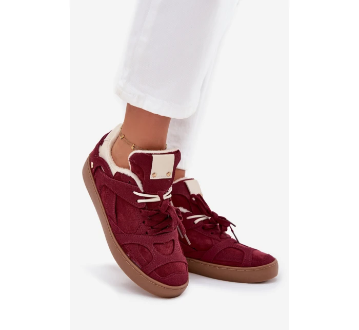 Dámské tenisky na platformě s kožešiny Bordó model 21707261 - Boto