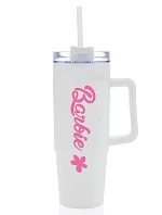 BARBIE - bílý cestovní hrnek s průhledným víčkem 900 ml