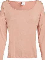Dámsky pyžamový top L/S CURVE NECK 000QS7006E FSR make-up - Calvin Klein