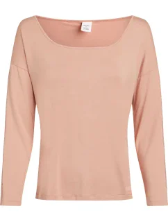 Dámsky pyžamový top L/S CURVE NECK 000QS7006E FSR make-up - Calvin Klein