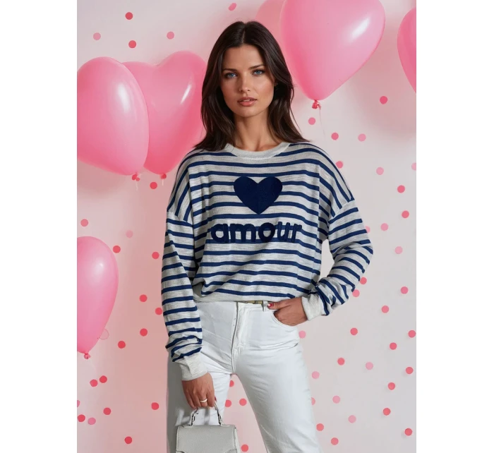 Dámsky sveter NOVES modrý FashionStreet MY2321