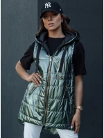 Dámska prešívaná vesta PIXIECODE tmavozelená FashionStreet TY4445