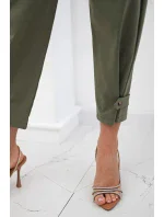 Kalhoty Summer Punto se zapínáním na nohavice khaki Kalhoty Summer Punto se zapínáním na nohavice khaki