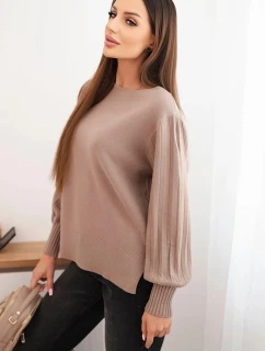 Dámsky viskózový sveter s dlhým rukávom a bočným rozparkom Fango