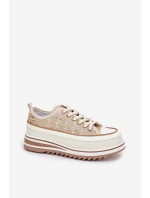 Dámské Tenisky Na Masivní Platformě model 21691040 Béžové - S.Barski