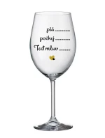 PŠŠ, POČKEJ, TEĎ MLUV - čirá sklenice na víno 350 ml PŠŠ, POČKEJ, TEĎ MLUV - čirá sklenice na víno 350 ml
