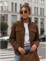 Dámská semišová bunda / bomber model 22022616 Tmavě hnědá Fashion Street - FashionStreet