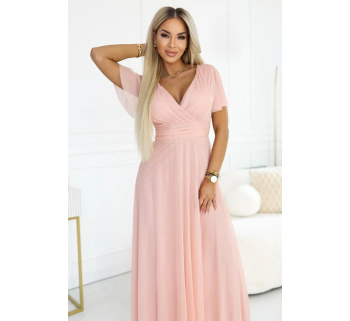 długa  z dekoltem i krótkim  model 22036870 - numoco basic