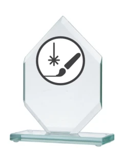 Gravírovaná sklenená trofej + výplň farbou