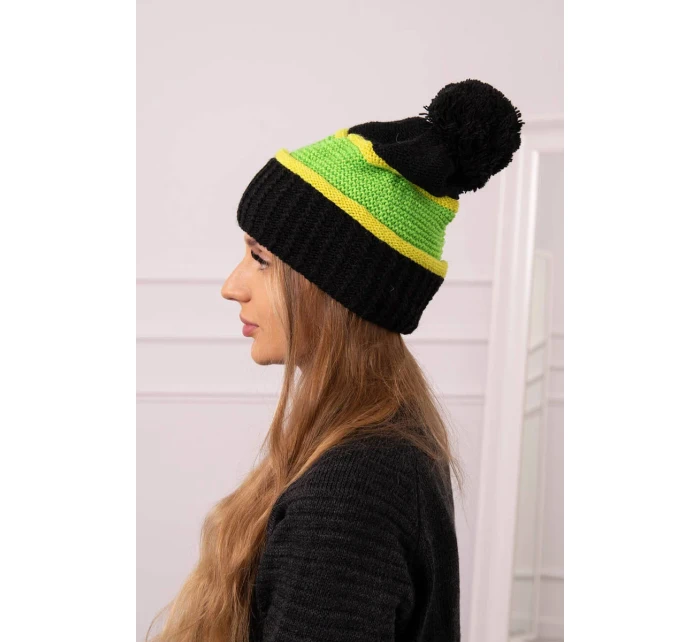 Kinga dámska čiapka K297 black+kiwi+green neón Kinga dámska čiapka K297 black+kiwi+green neón