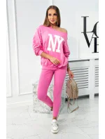 Bavlněná mikina + legíny růžový