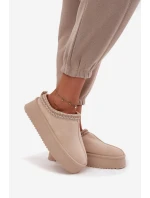 Dámské sněhule s výšivkou světle béžové model 21714839 - Boto