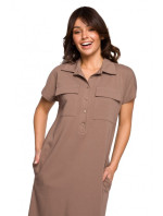 Safari šaty s kapsami a klopou model 18003947 - BeWear