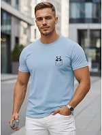 Pánske bavlnené tričko s malým potlačou, svetlo modré, FashionStreet NX5131R Pánske bavlnené tričko s malým potlačou, svetlo modré, FashionStreet NX5131R