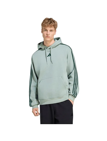 Bluza męska adidas Essentials 3-Stripes Fleece Hoodie jasnozielona KY4172 pánské Bluza męska adidas Essentials 3-Stripes Fleece Hoodie jasnozielona KY4172 pánské