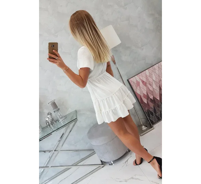 Šaty s obálkovým výstrihom ecru Šaty s obálkovým výstrihom ecru