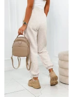 Bavlnené nohavice Amour béžová melanž