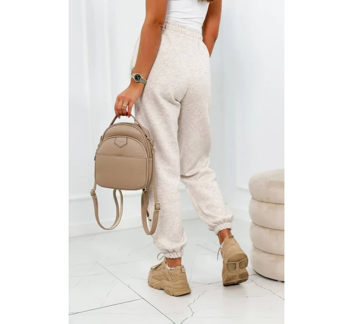 Bavlnené nohavice Amour béžová melanž