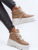 Zazoo 3450 Dámske kožené tenisky Beige
