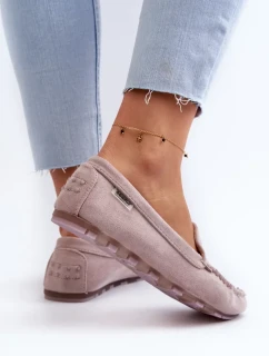 Dámske mokasíny z ekologického semišu, fialové Amrutia