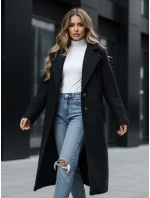 Dámský dlouhý kabát z ovčí kůže černý Dstreet model 21994154 - FashionStreet