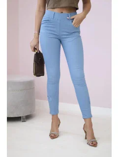 Nohavice z farebného denimu s džínsovou mašľou