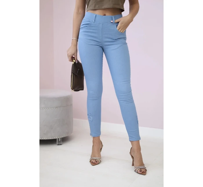 Nohavice z farebného denimu s džínsovou mašľou