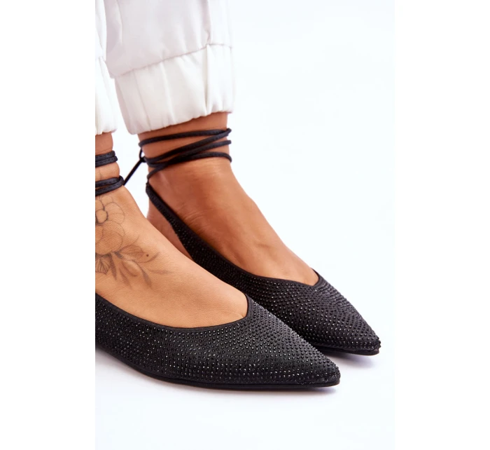 Wiązane Baleriny Z Dżetami Czarne Mavis Wiązane Baleriny Z Dżetami Czarne Mavis