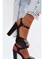 Dámské sandály na vysokém podpatku Černé model 22103026 - Boto Dámské sandály na vysokém podpatku Černé model 22103026 - Boto