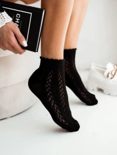 Dámske čipkované ponožky - čierne
