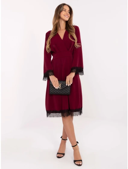 Dámské šaty model 21946795 bordó - FPrice