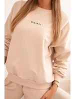 Dámský bavlněný komplet s potiskem Minimal béžový Dámský bavlněný komplet s potiskem Minimal béžový