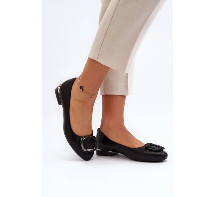 Baleriny Z Klamrą Sergio Leone BL203 Czarne