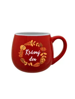 KRÁSNÝ DEN (PODZIM) - červený keramický hrníček 300 ml