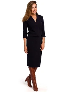 Dámske šaty S194 tmavomodré - Stylove