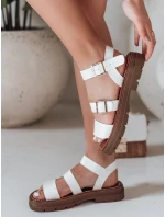 Dámske sandále s prackami SOLARIA white FashionStreet ZY0890