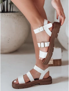 Dámske sandále s prackami SOLARIA white FashionStreet ZY0890