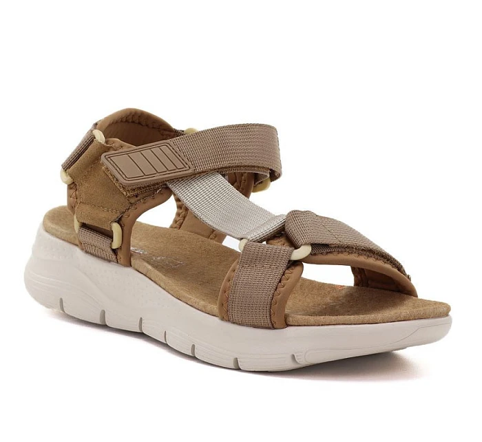 Dámske športové sandále na platforme camel Artiker 58C1231