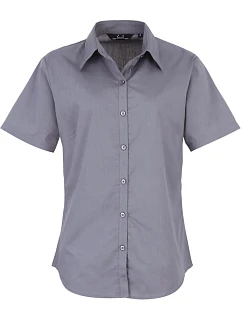 PR 302 Popelínová halenka s krátkým rukávem model 22482861 steel - Premier