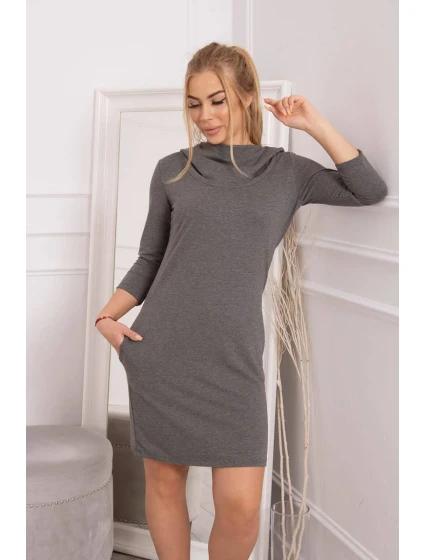 Šaty s kapucí a kapsami graphite melange Šaty s kapucí a kapsami graphite melange